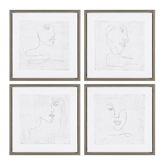 Crestview Silver Expressions Wall Art Set of 4