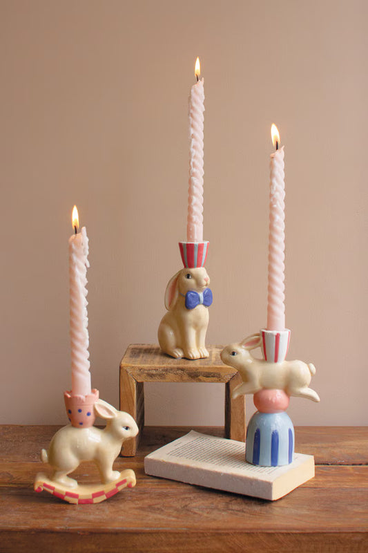 Easter Bunny Taper Candle Holders