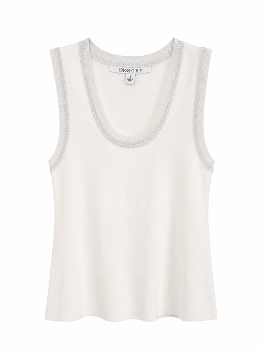 Shimmer Trim Knit Tank