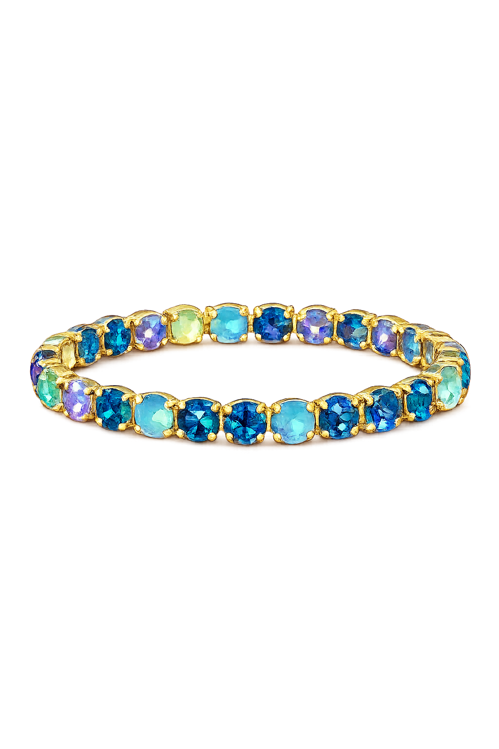 Cyrstal on Gold Bracelet Multi Colors