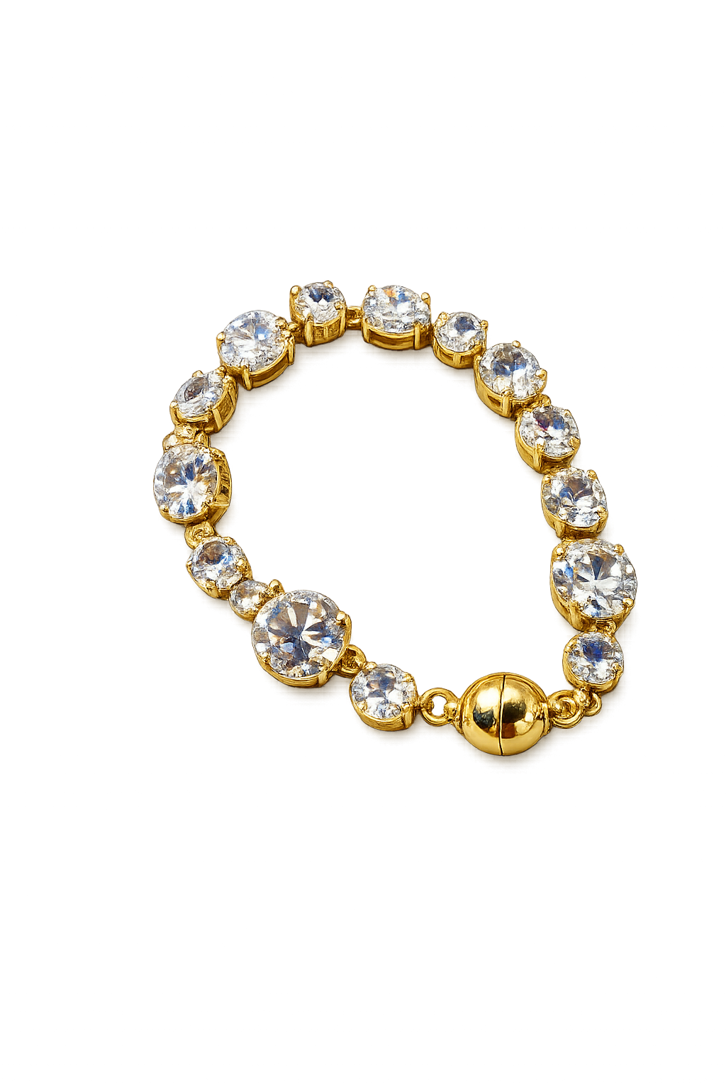 Cyrstal on Gold Bracelet Multi Colors