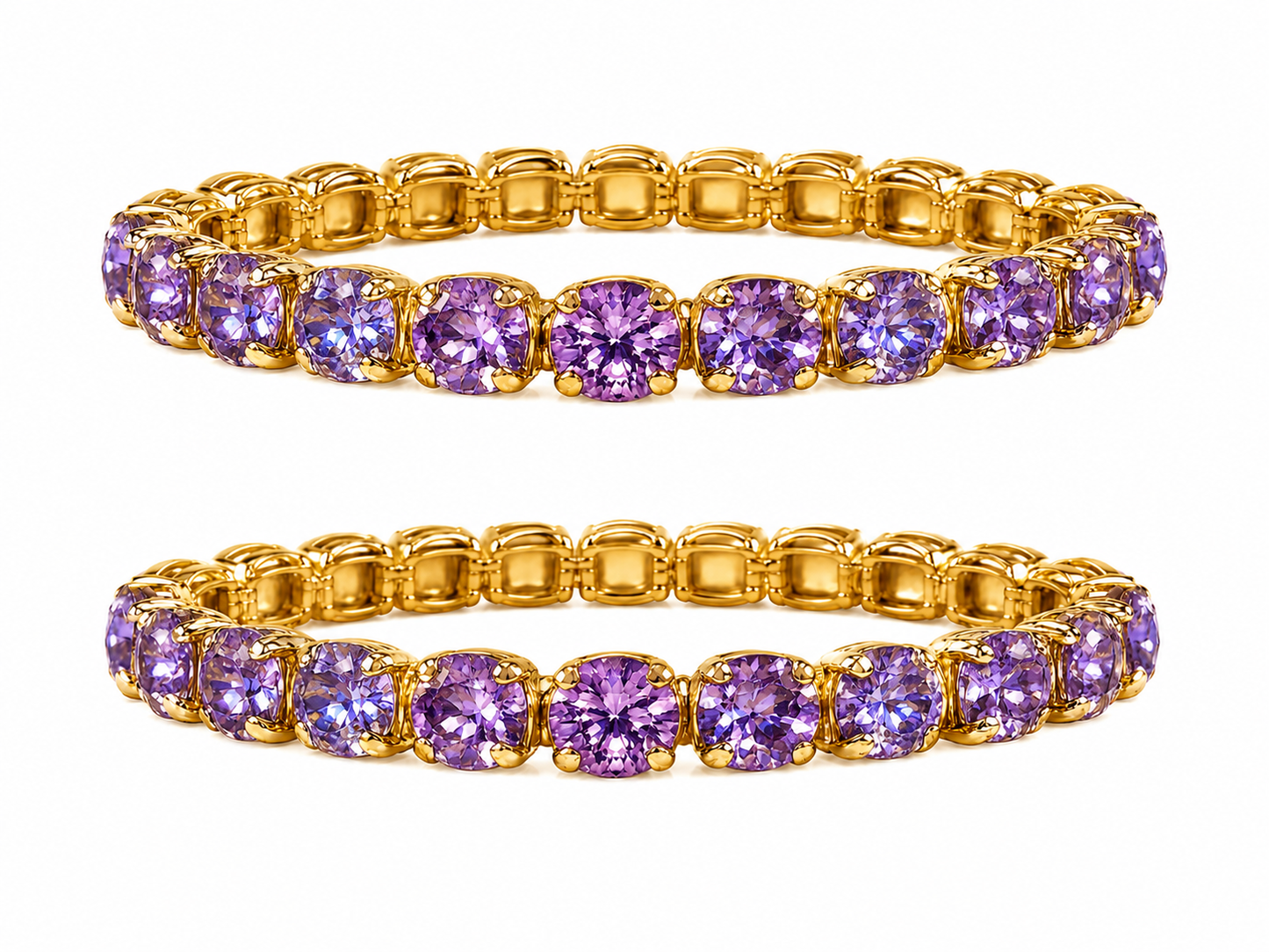 Cyrstal on Gold Bracelet Multi Colors