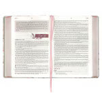 Pearlized Gray Floral Faux Leather NLT Everyday Devotional Bible for Women