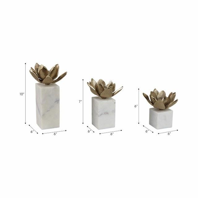 Flower Statuary With Marble Base