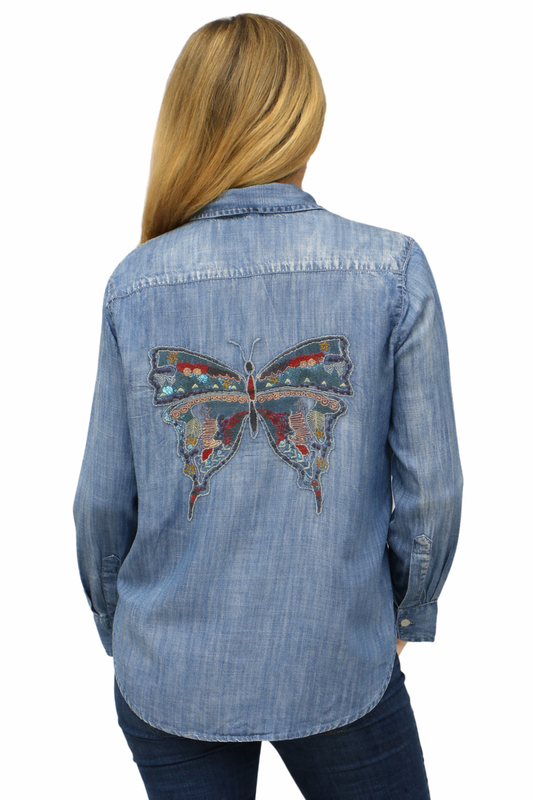 Embroidered Butterfly Shirt