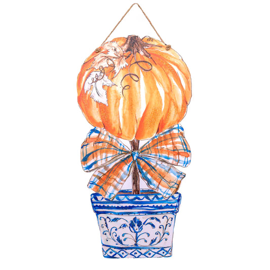 Blue Pumpkin PVC Door Hanger