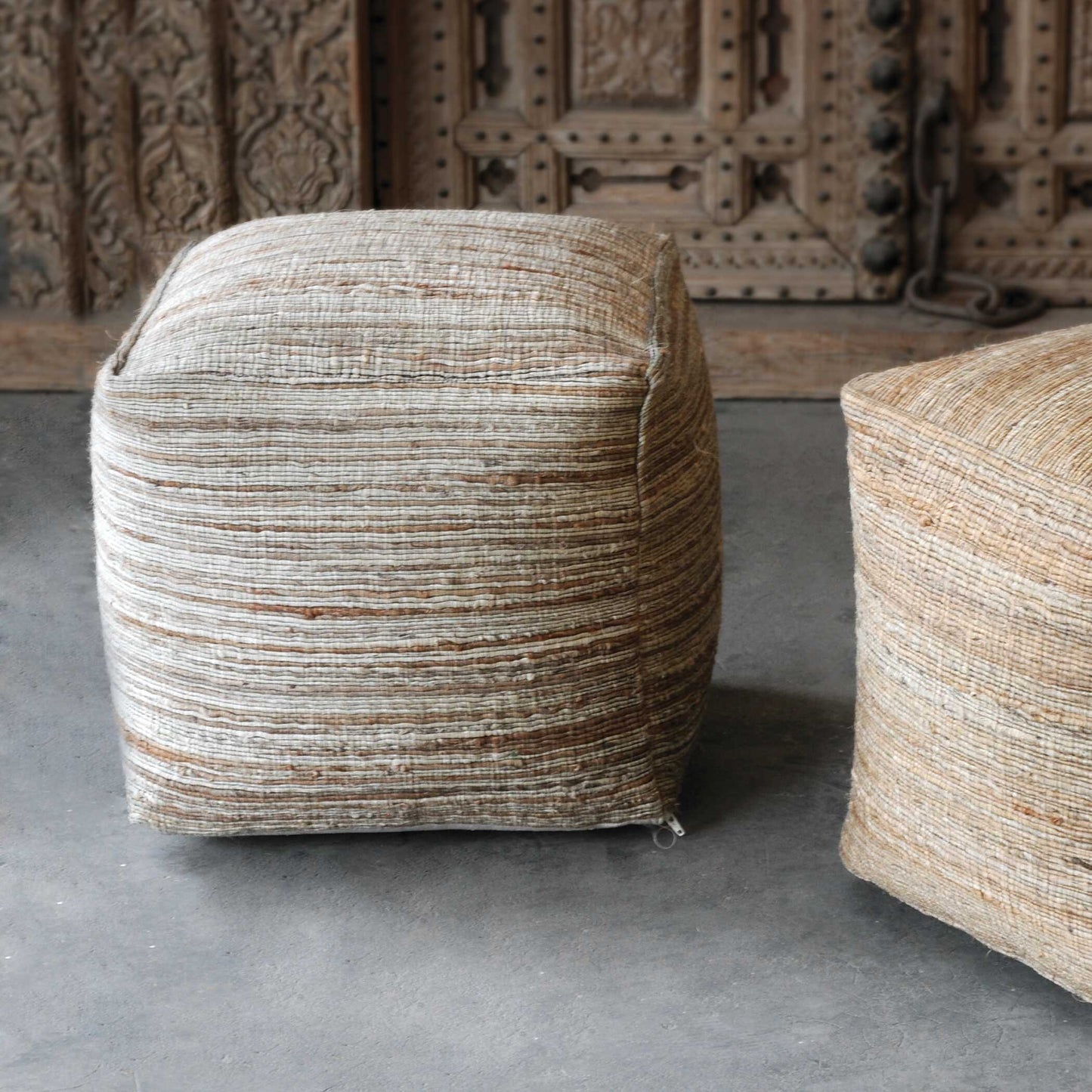 Uttermost Shiro Beige Pouf