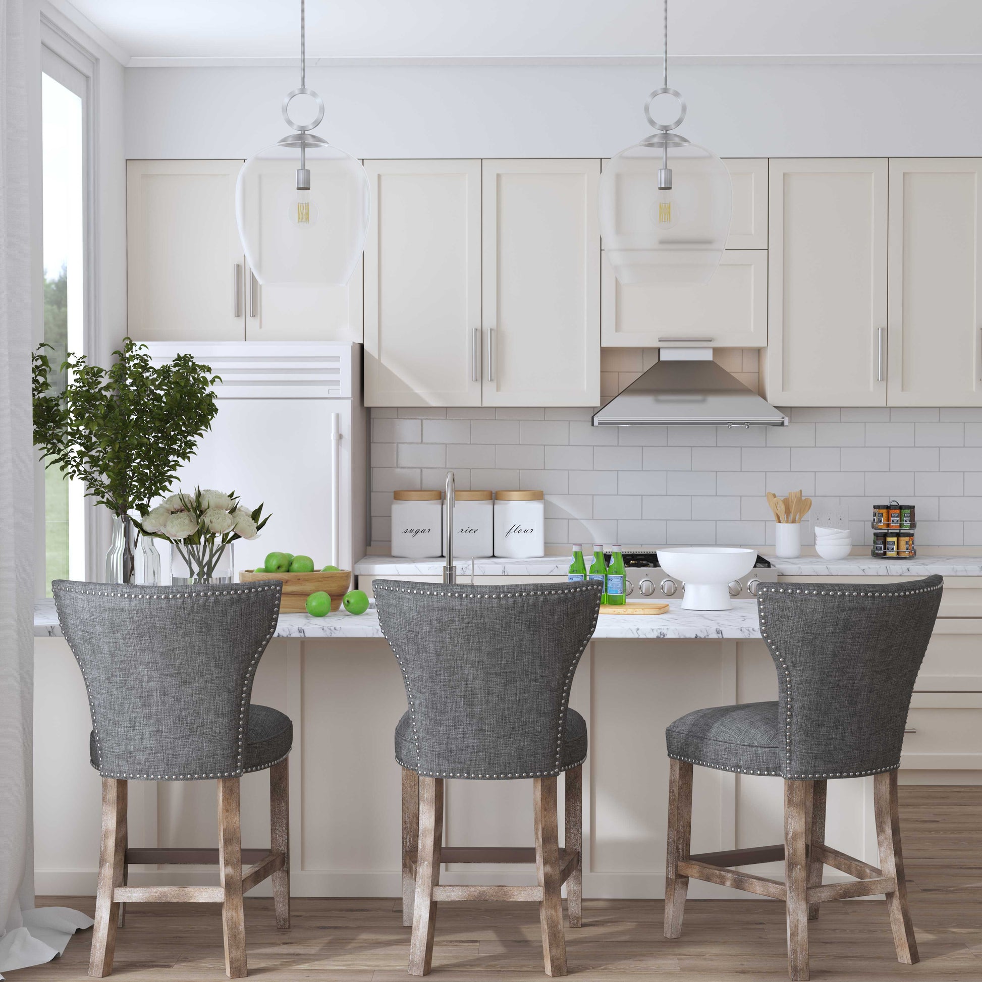 Uttermost Arnaud Charcoal Counter Stool