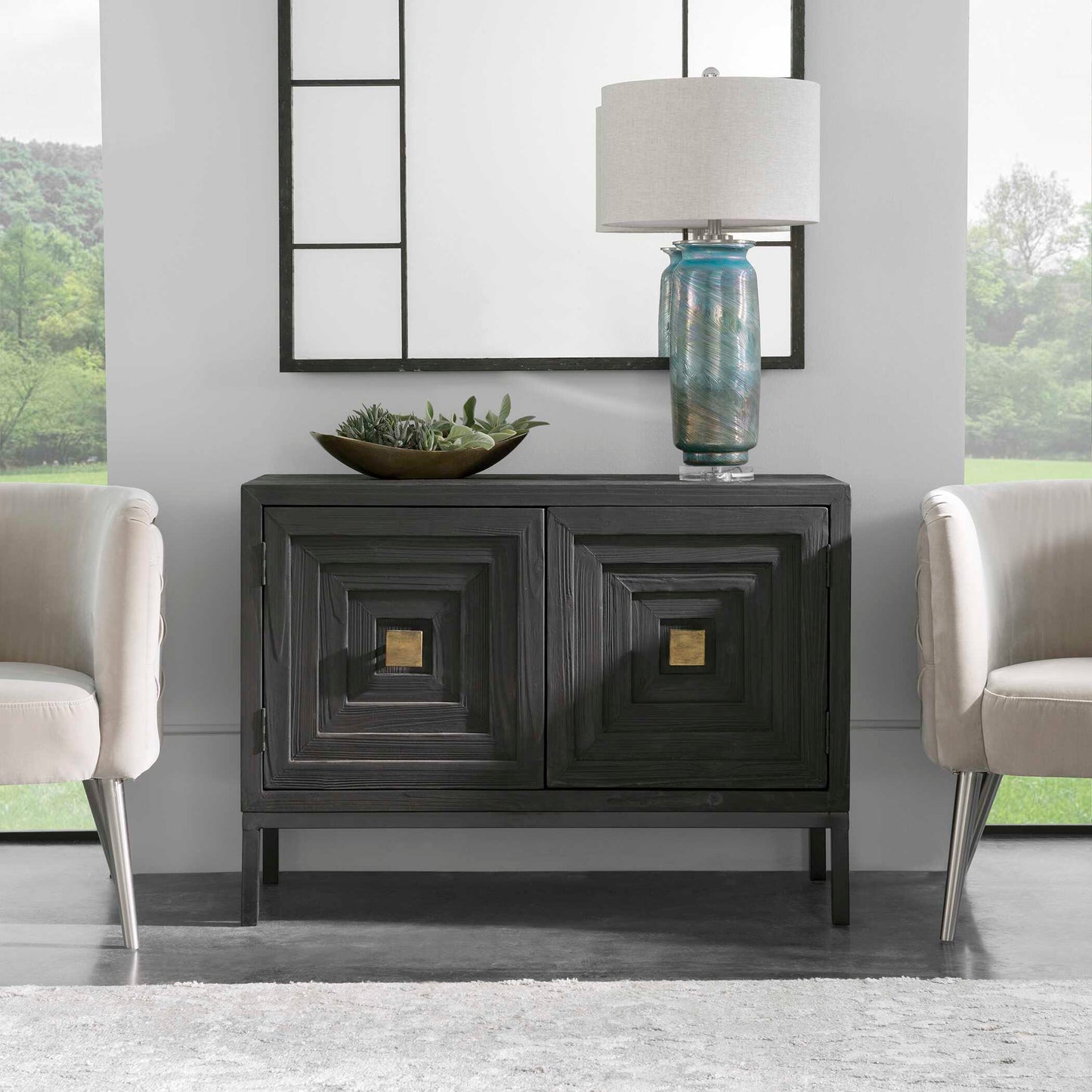 Uttermost Aiken Dark Walnut 2 Door Cabinet
