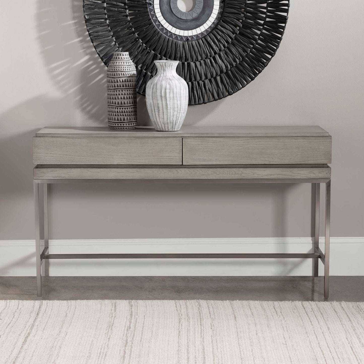 Uttermost Kamala Gray Oak Console Table
