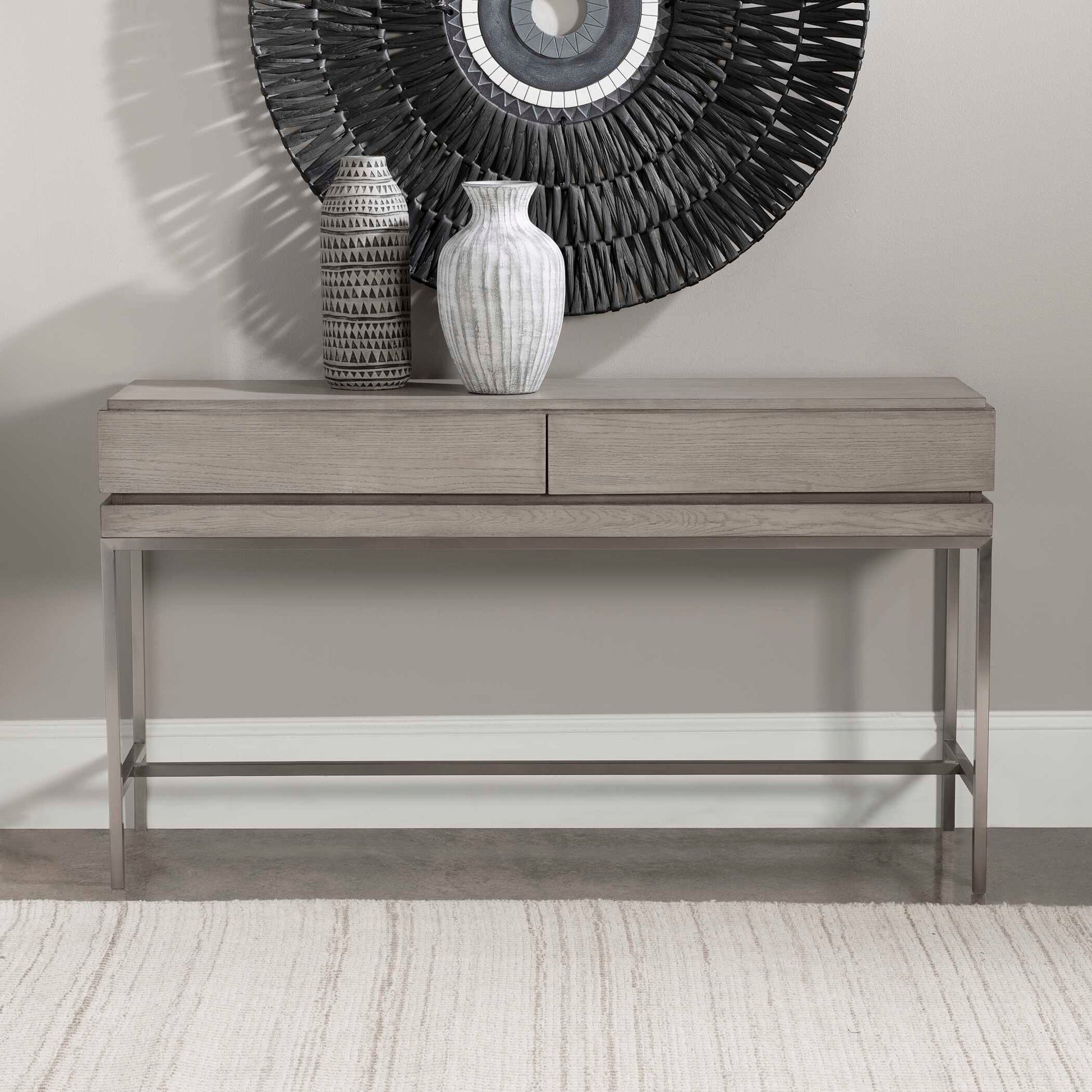 Uttermost Kamala Gray Oak Console Table