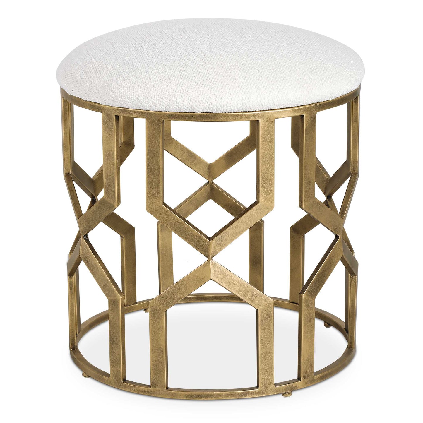 Uttermost Trellis Geometric Accent Stool