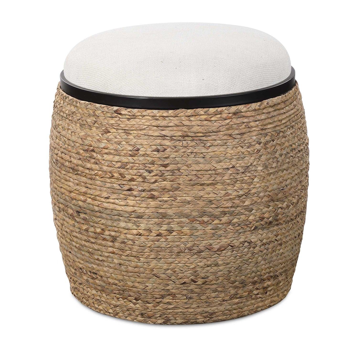 Uttermost Island Straw Accent Stool