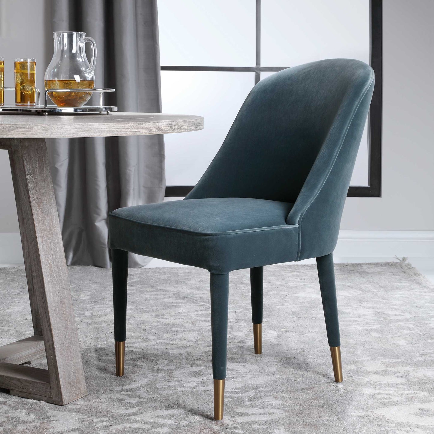 Uttermost Brie Armless Chair Blue Set Of 2