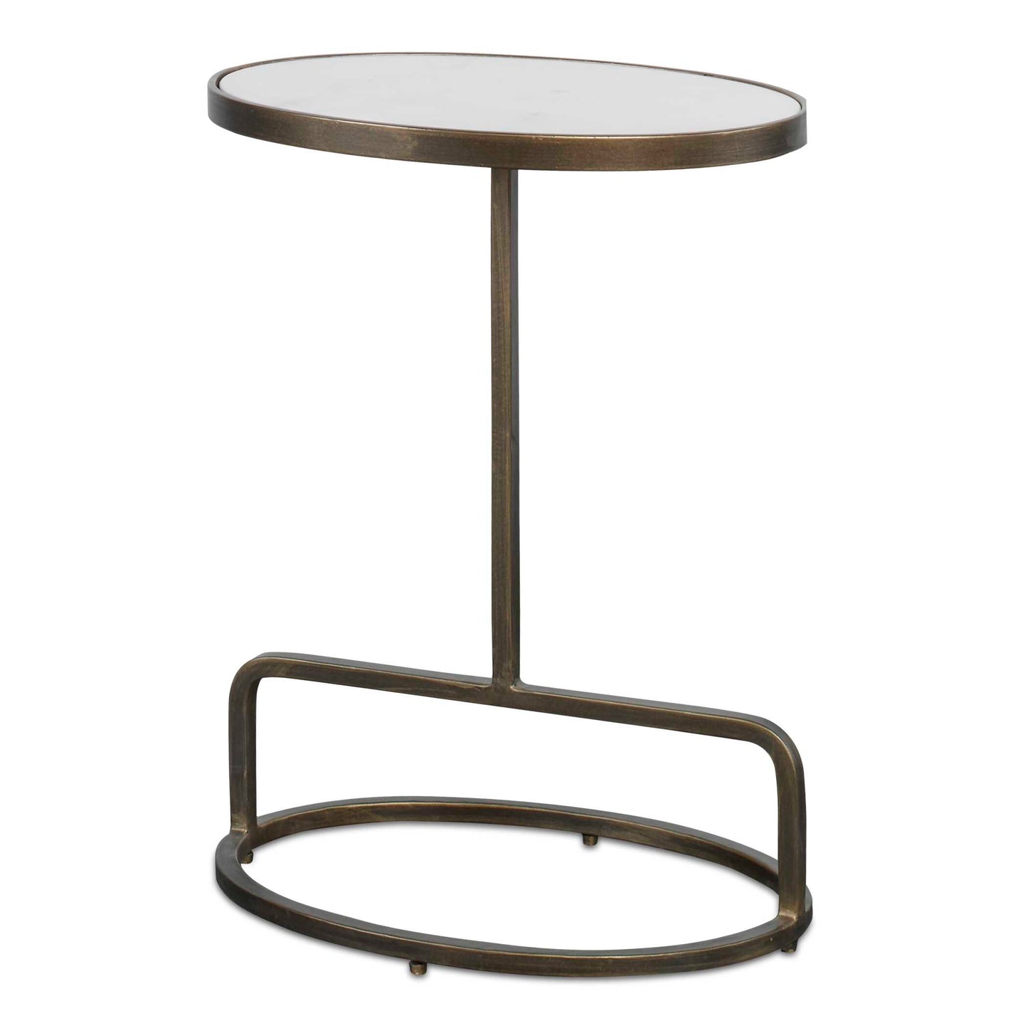 Uttermost Jessenia White Marble Accent Table