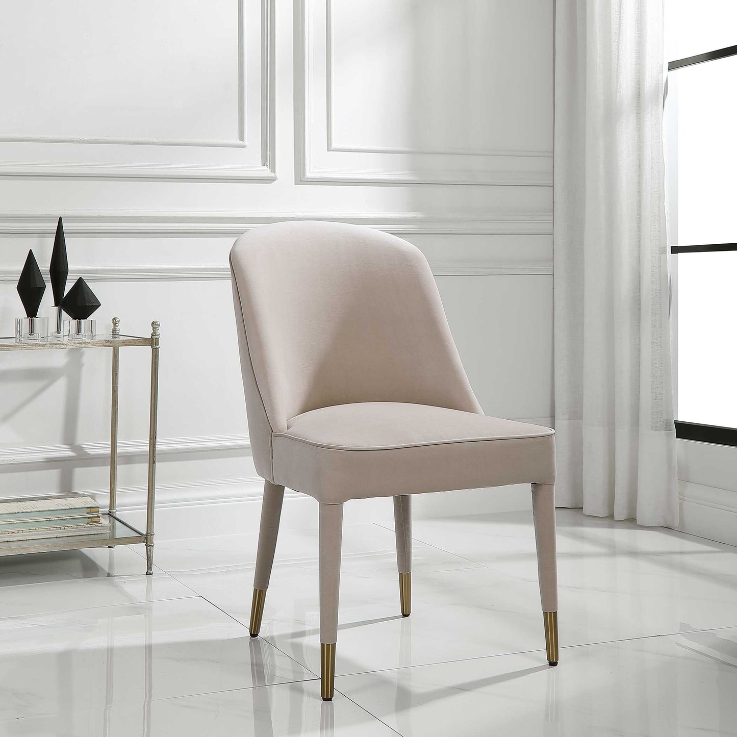 Uttermost Brie Armless Chair Champagne Set Of 2