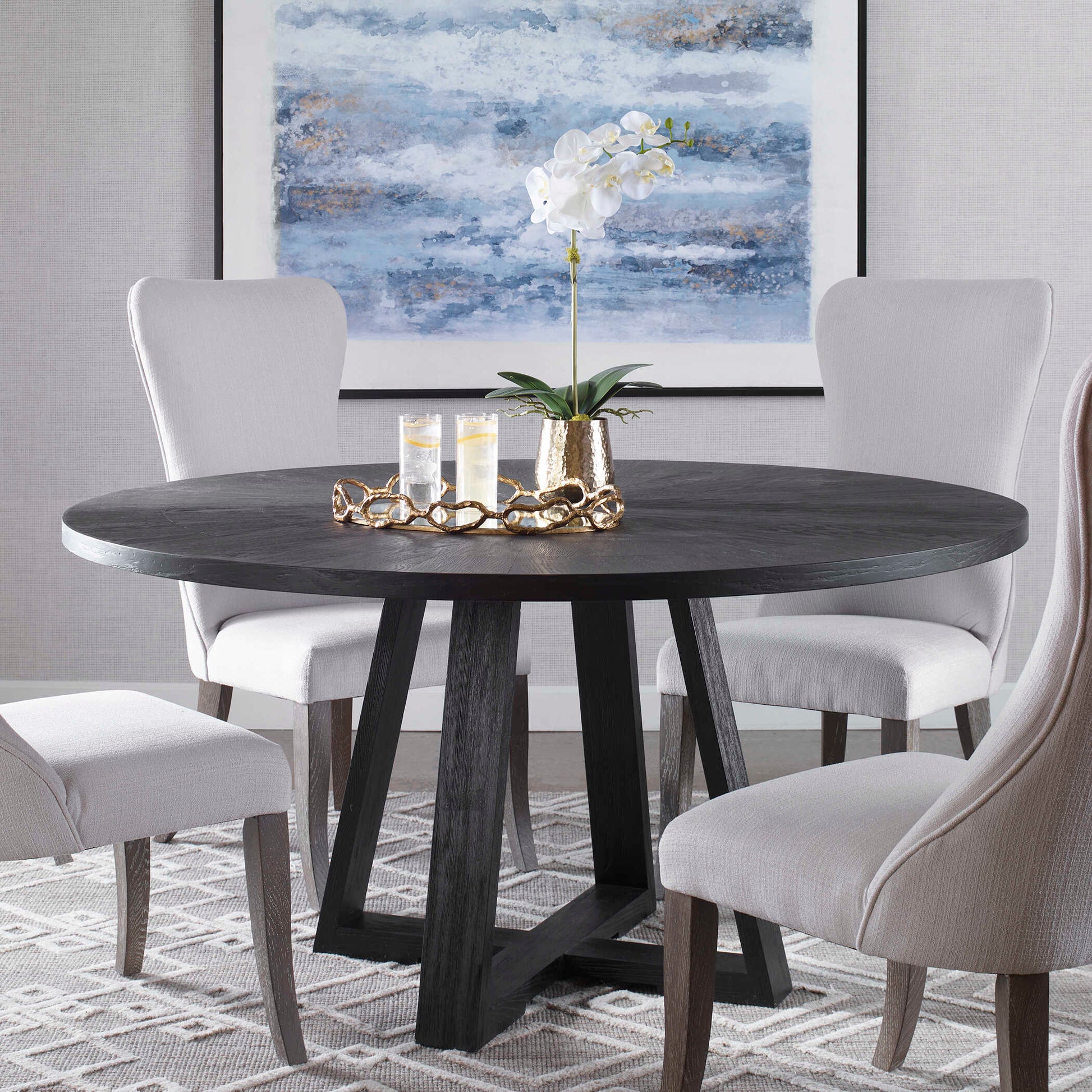 Uttermost Gidran Round Black Dining Table