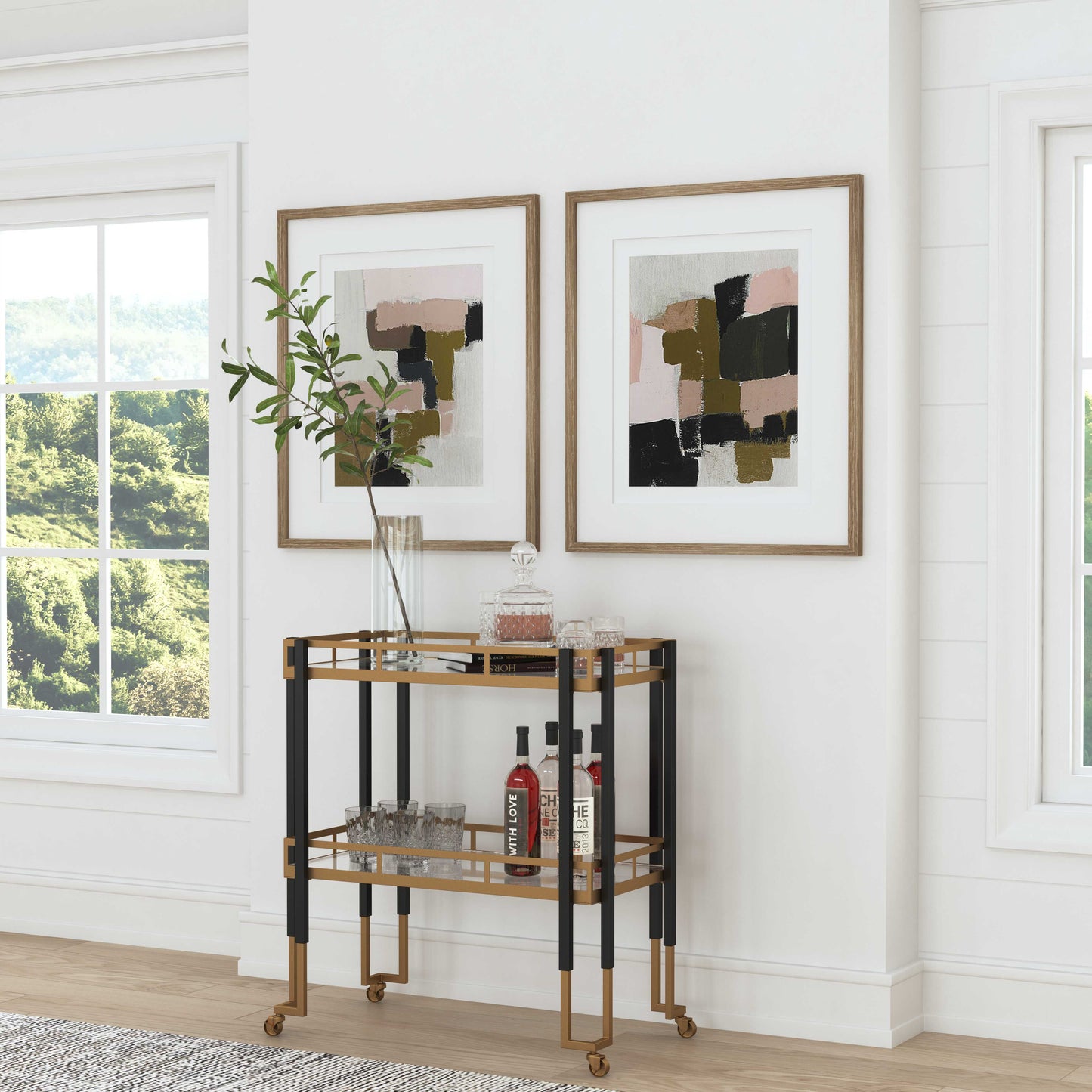 Uttermost Kentmore Modern Bar Cart