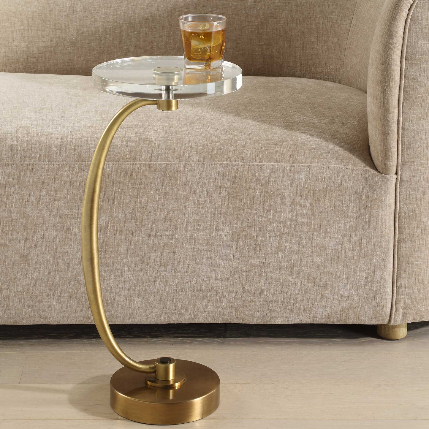 Uttermost Waveney Brass Drink Table