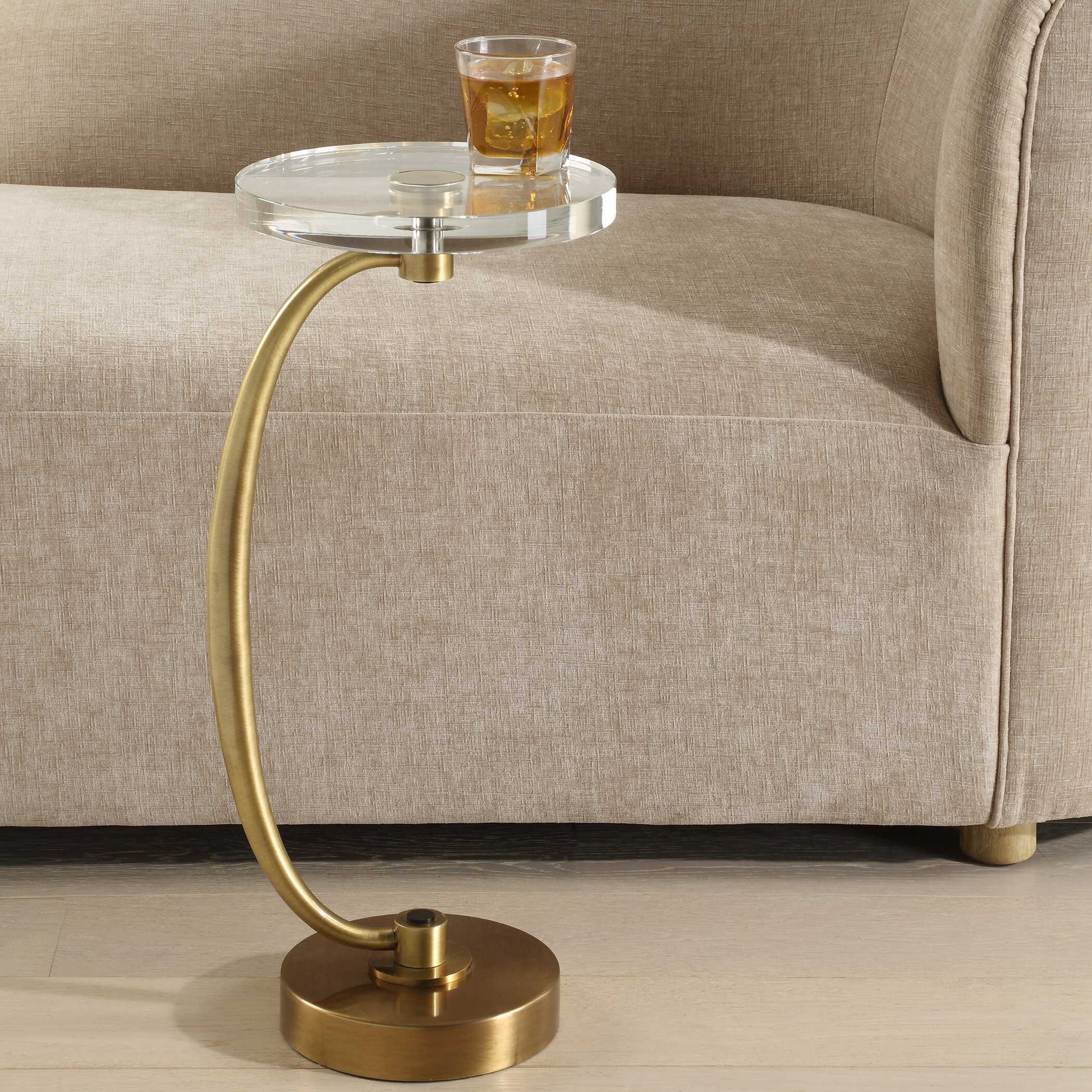 Uttermost Waveney Brass Drink Table