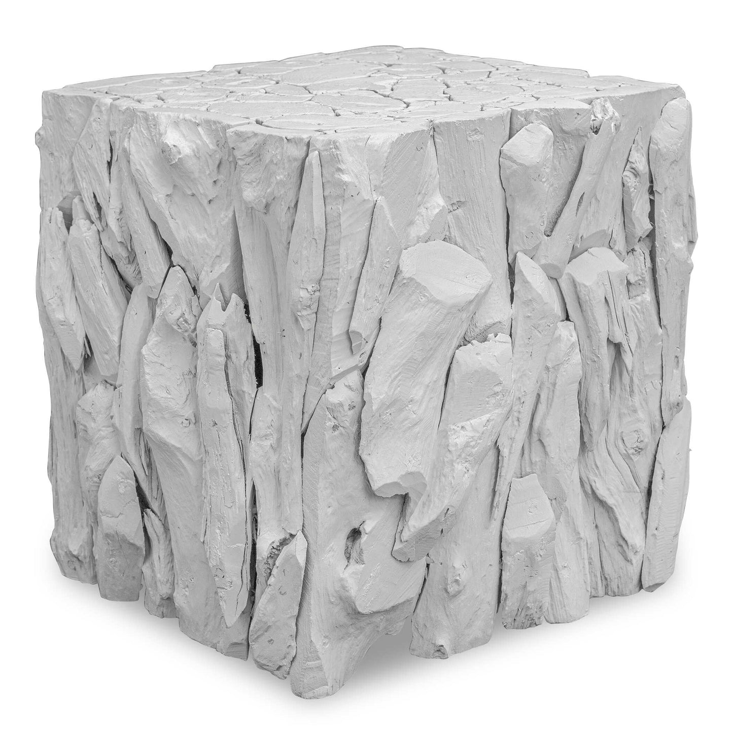 Uttermost Teak Root White Bunching Cube