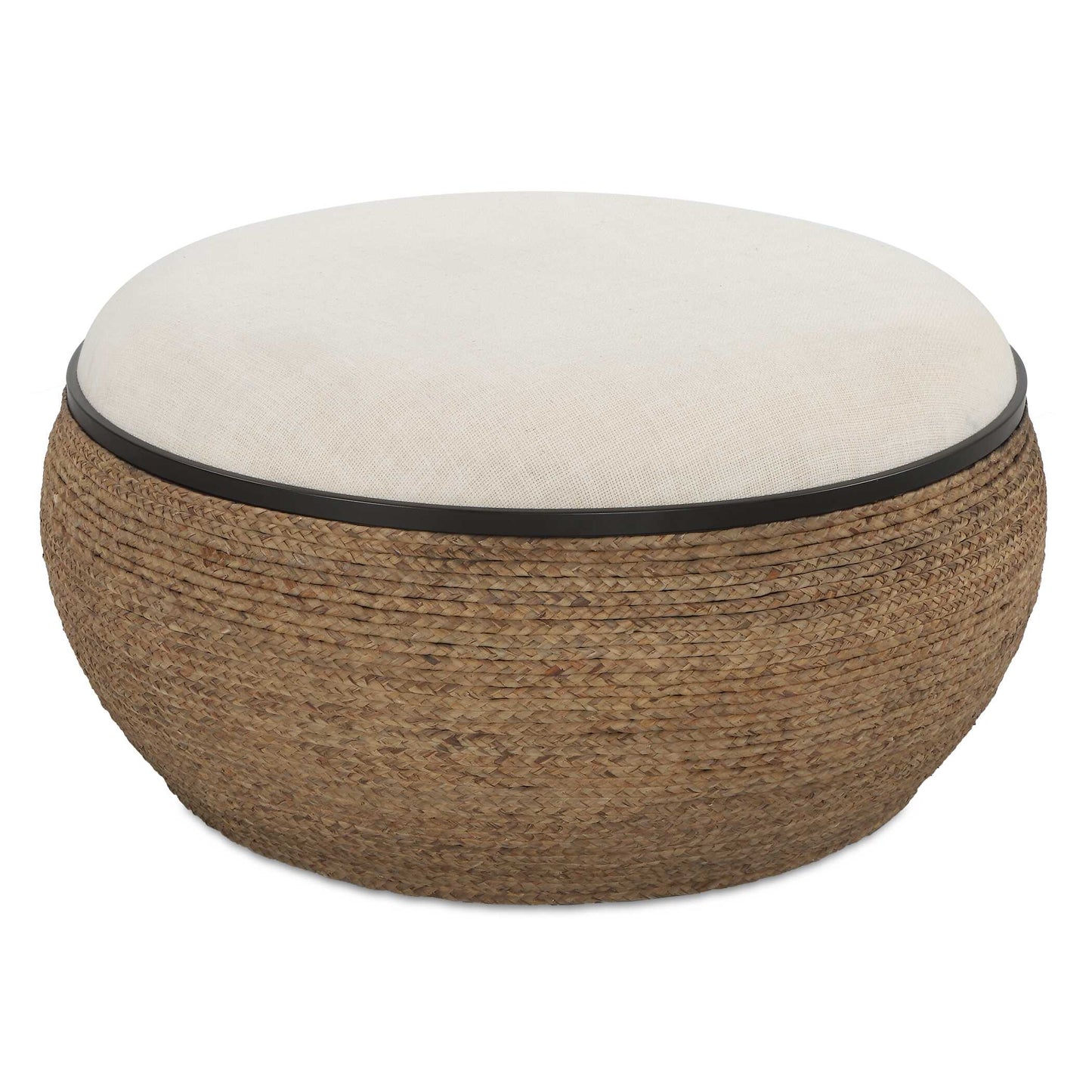 Uttermost Island Straw Storage Ottoman / Coffee Table