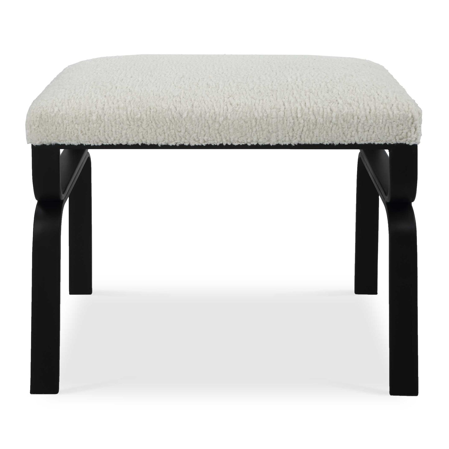 Uttermost Diverge White Shearling Small Bench