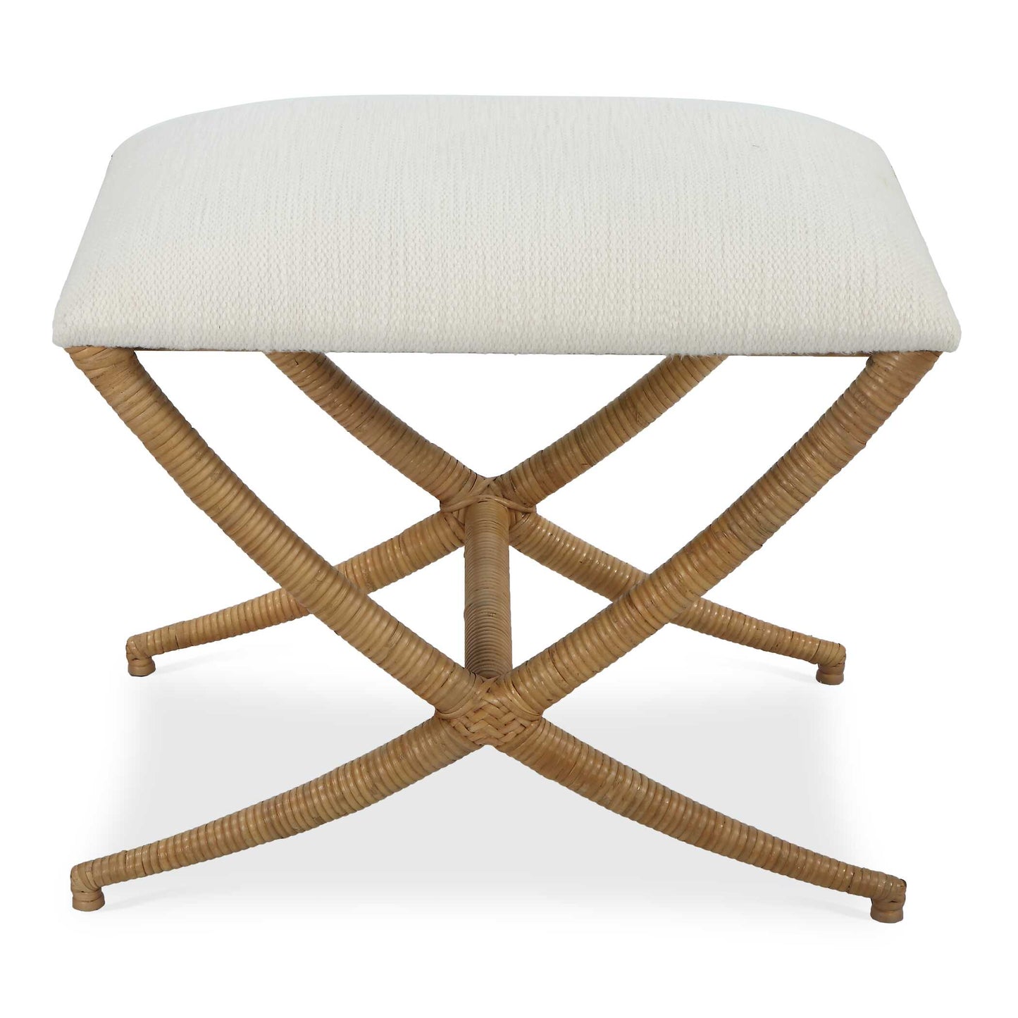 Uttermost Expedition White Fabric Small Bench