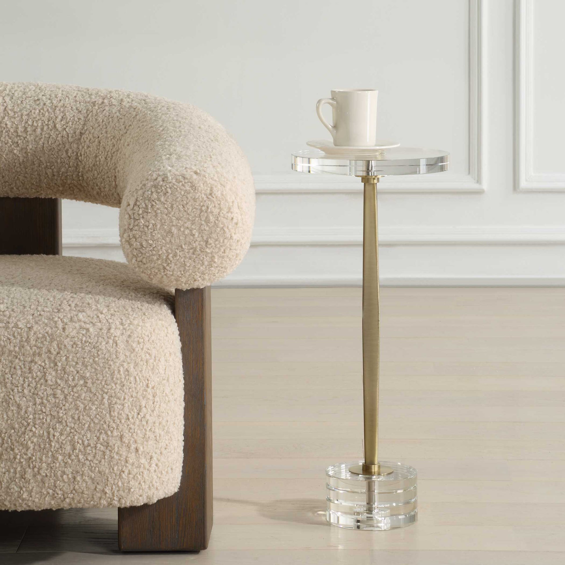 Uttermost Groove Crystal Drink Table