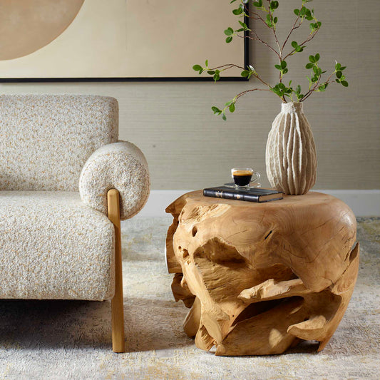 Uttermost Sola Handcrafted Teak Side Table