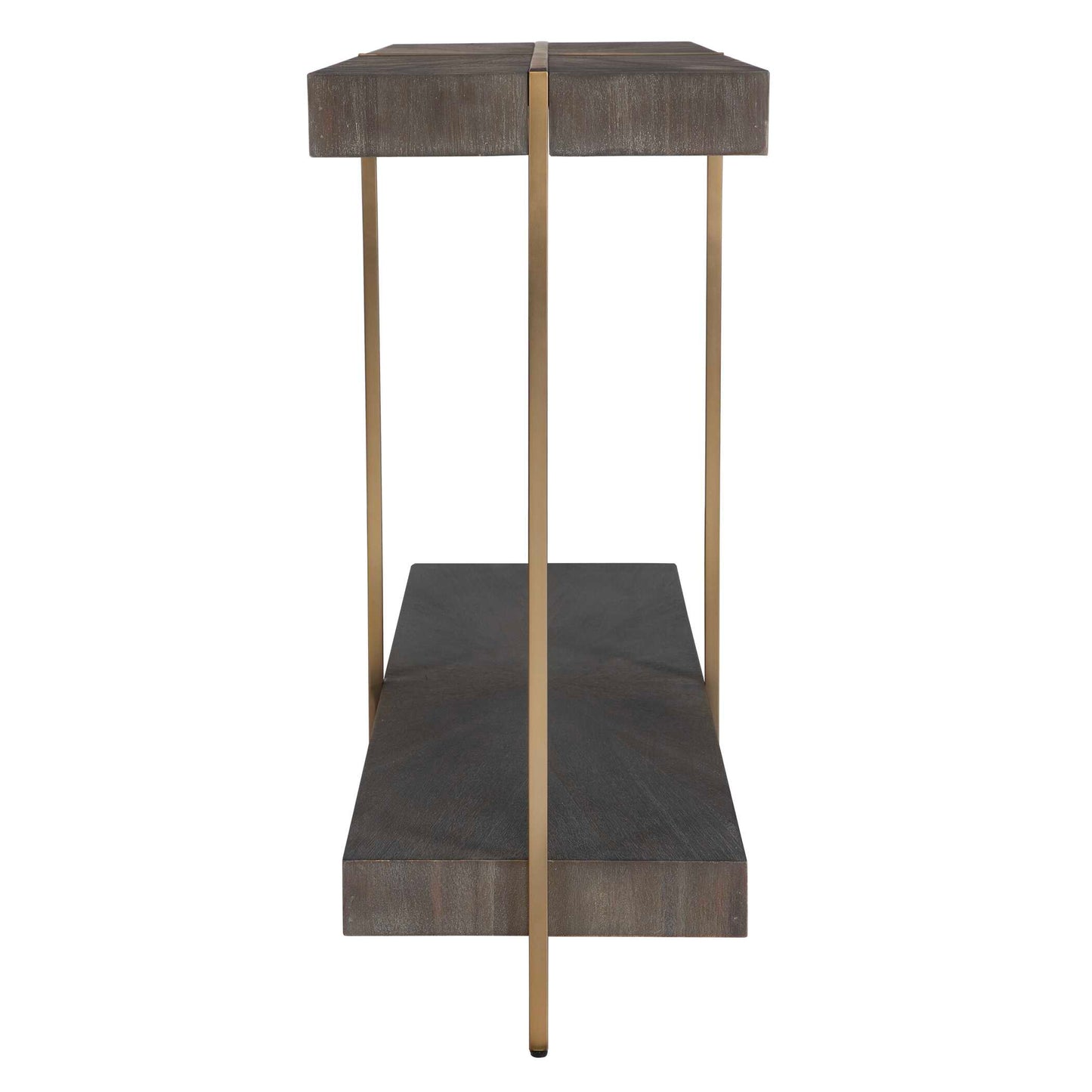 Uttermost Taja Modern Brass / Wood Console Table