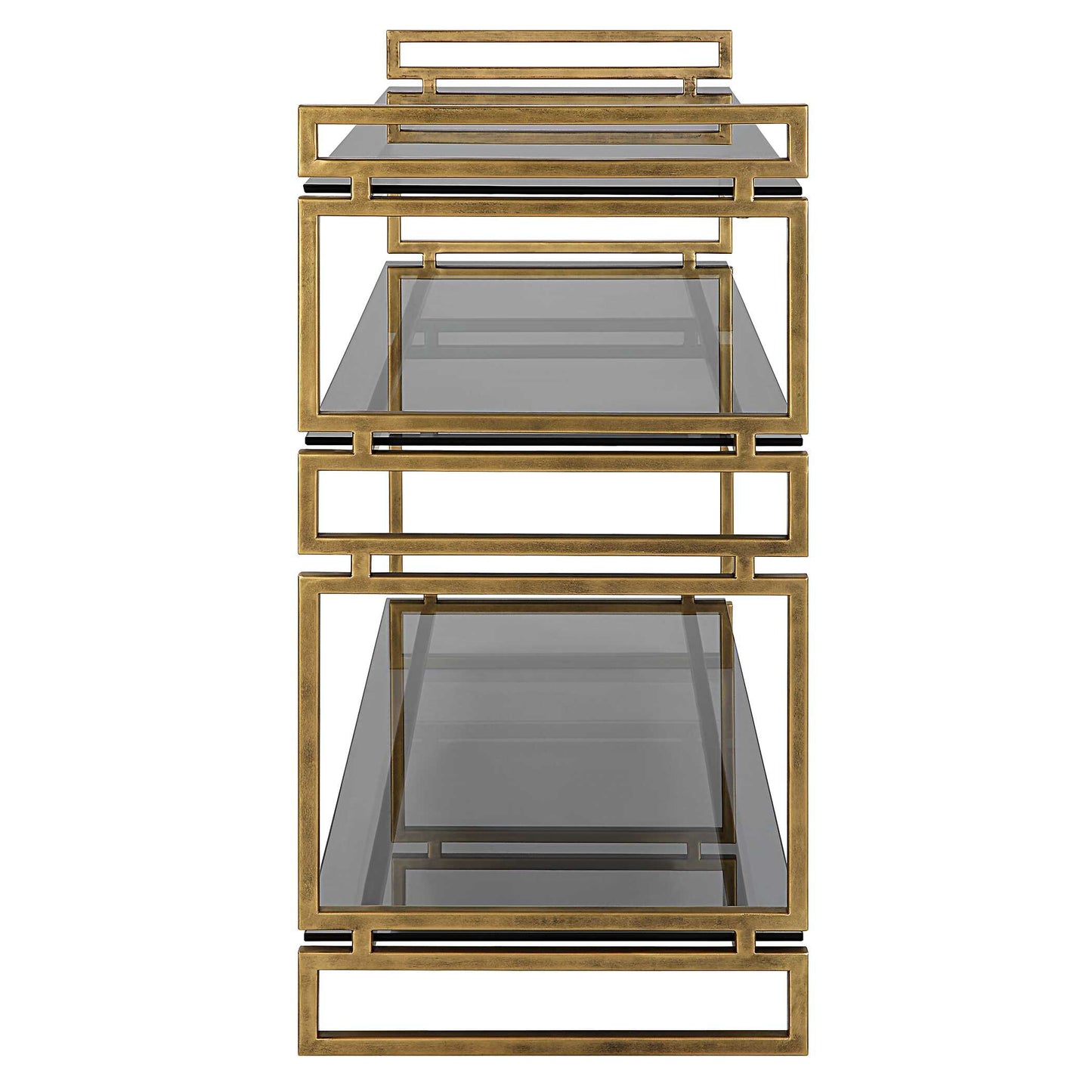 Uttermost Stacked Up Gray Glass Console Table