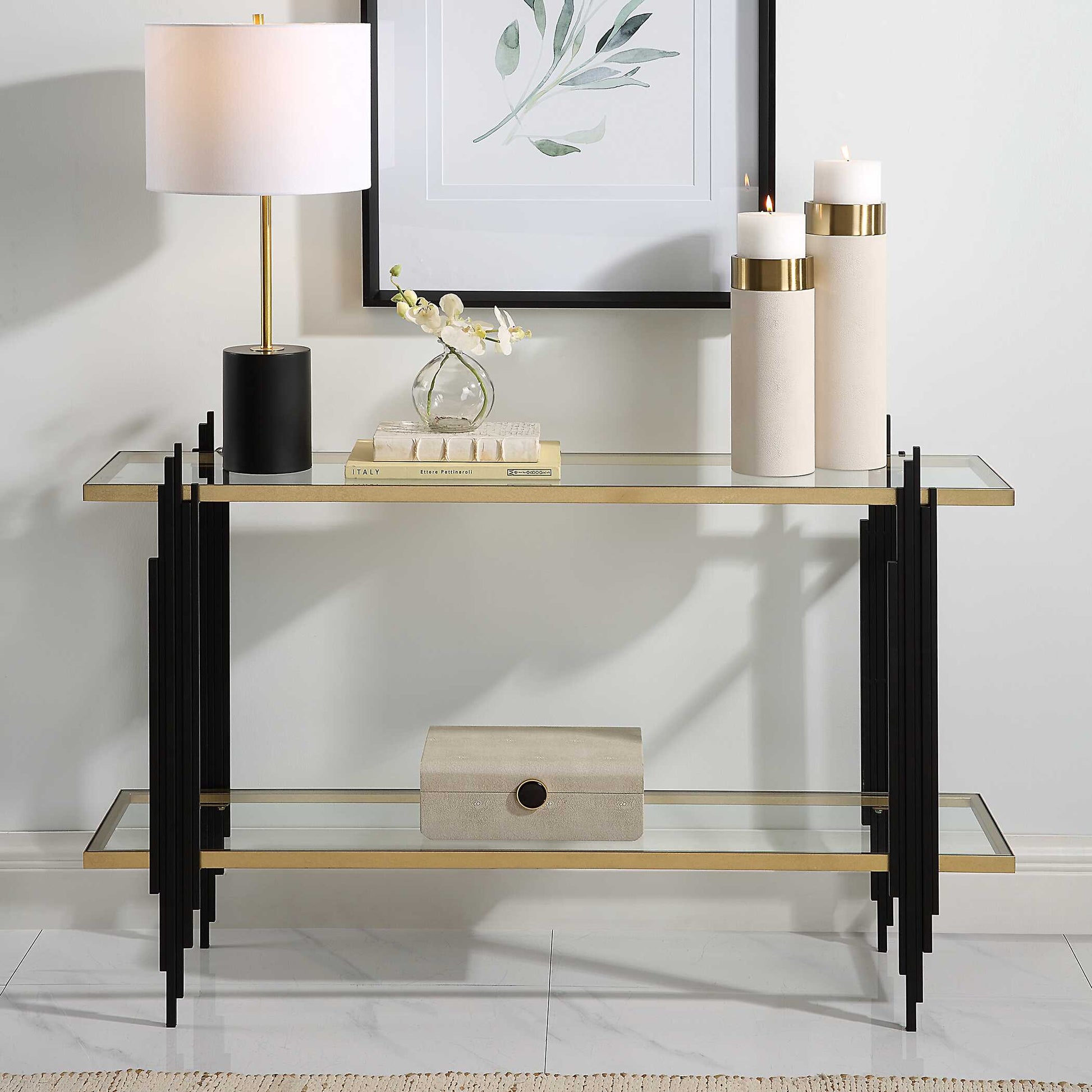 Uttermost Empire Cityscape Console Table