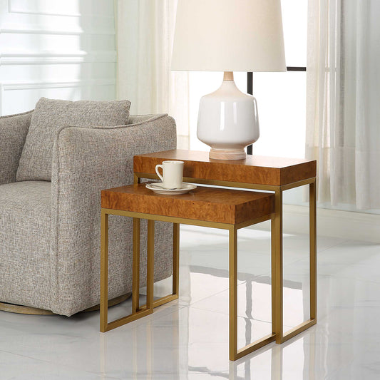 Uttermost Burl-esque Wooden Nesting Tables Set/2