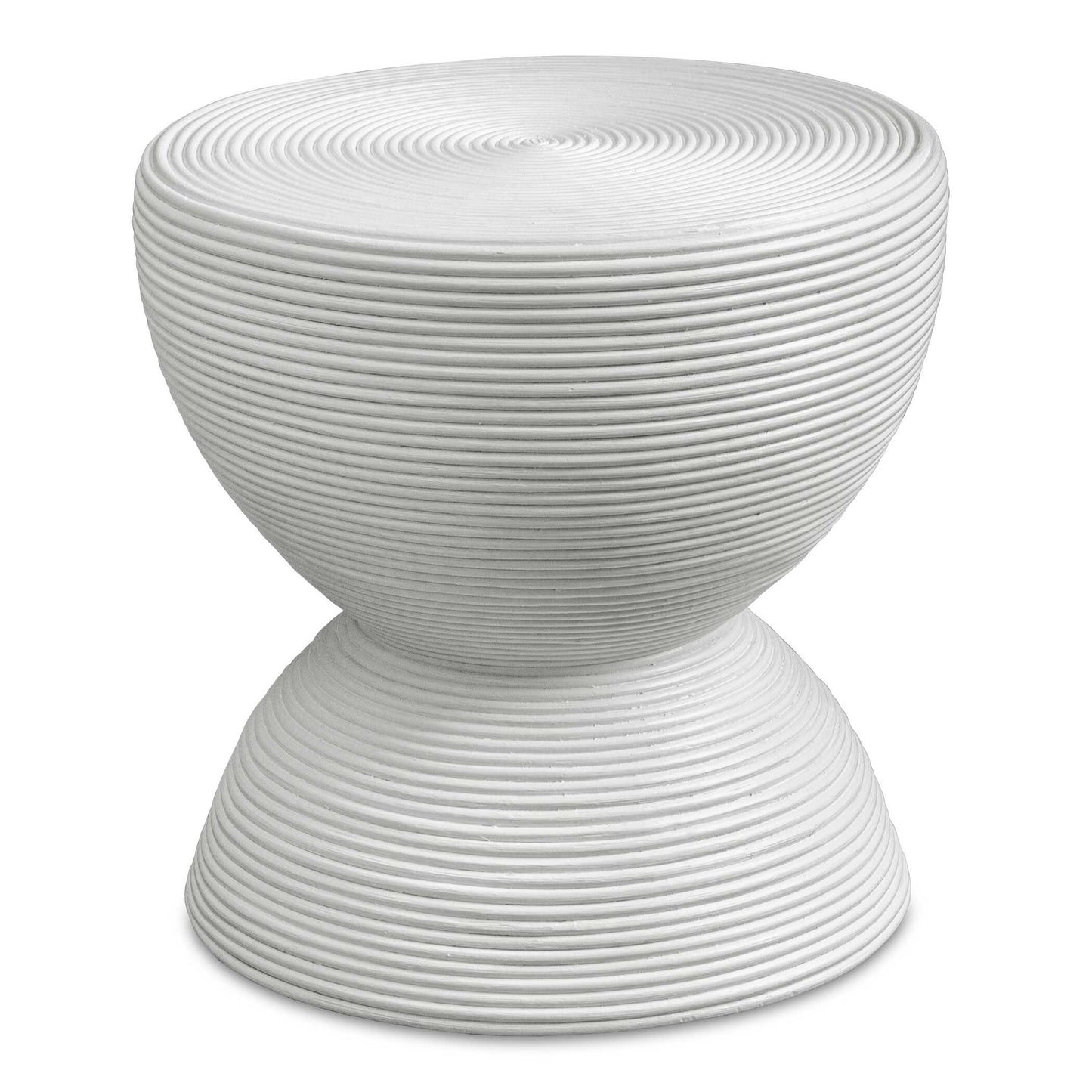 Uttermost Bongo White Rattan Side Table