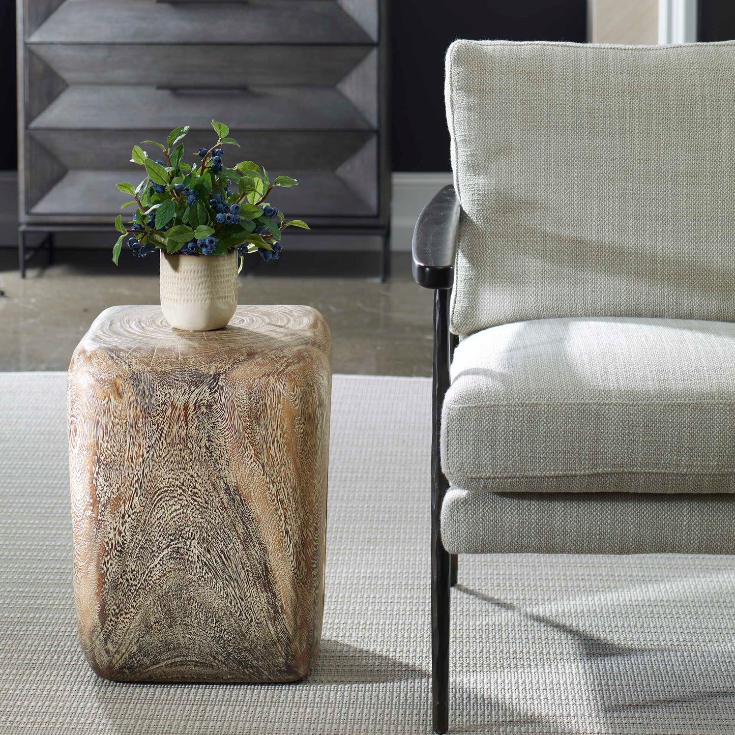 Uttermost Loophole Bleached Wash Accent Stool
