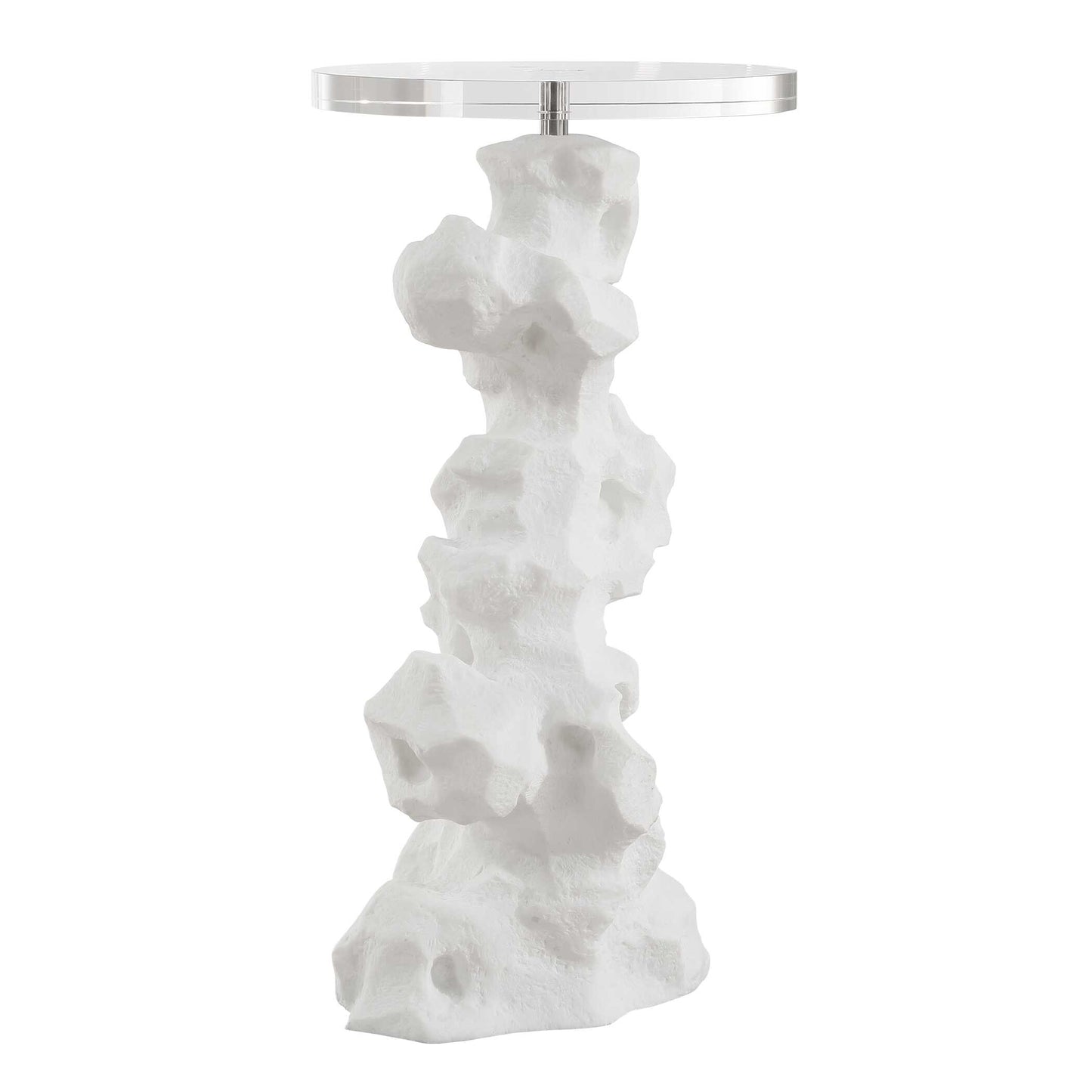 Uttermost Remnant White Stone Drink Table