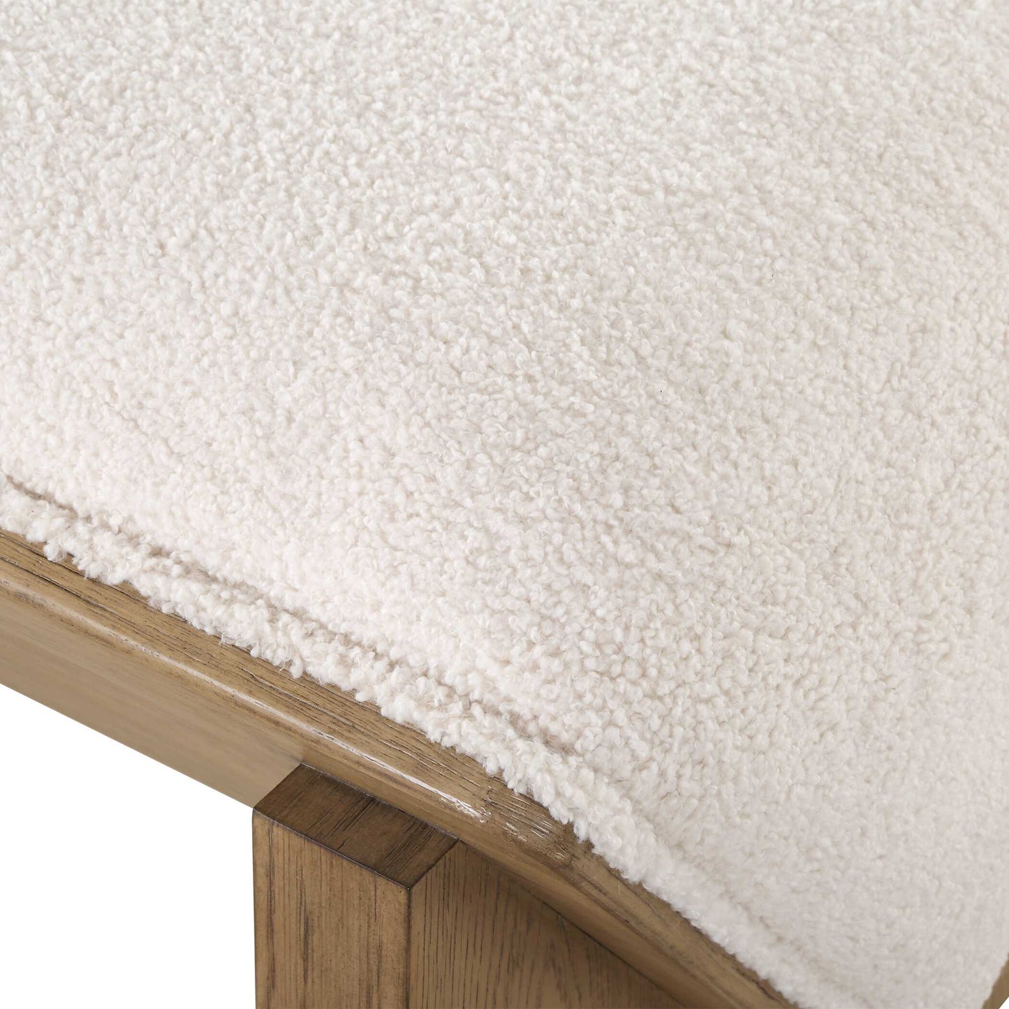 Uttermost Wedged Ivory Fabric Bench