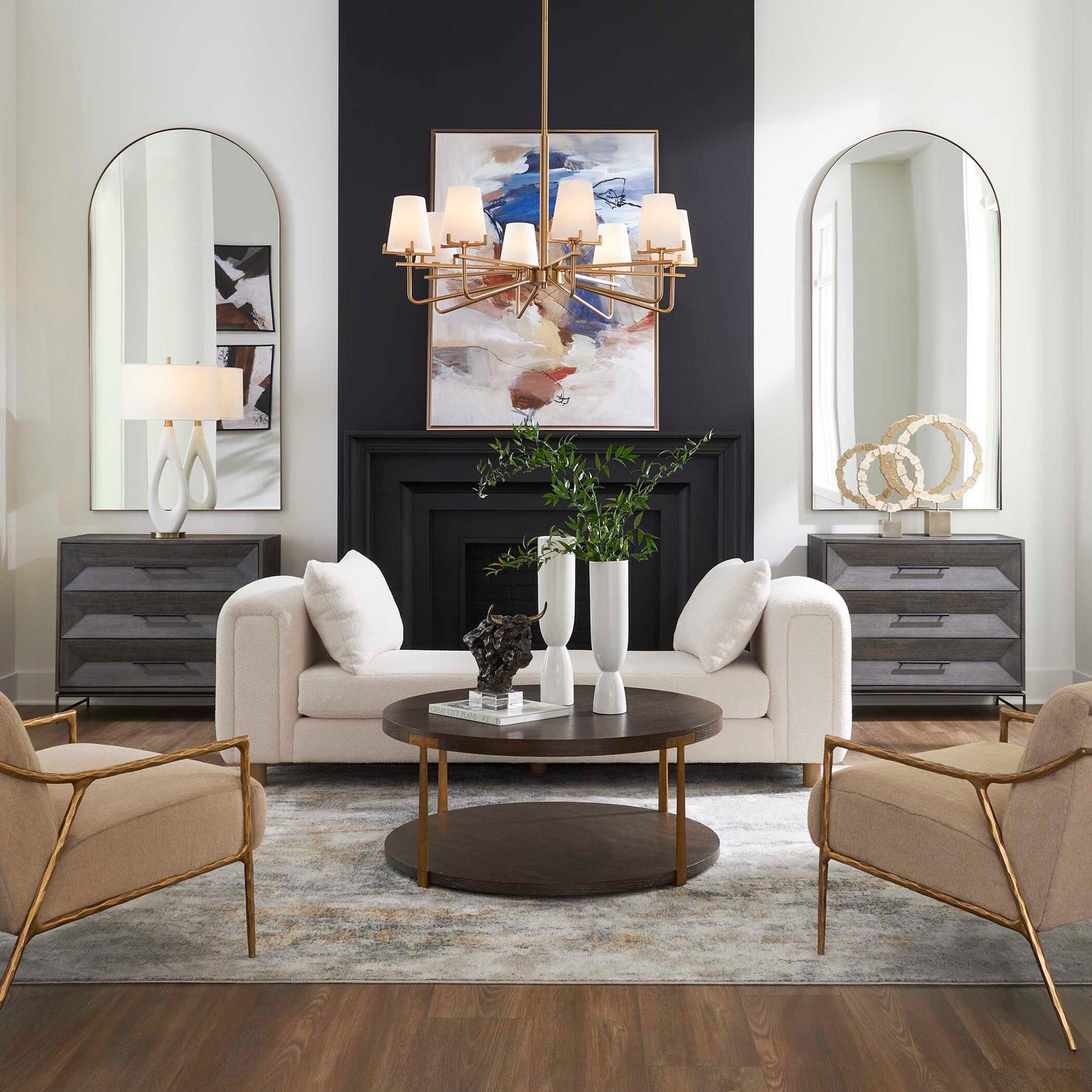 Uttermost Repose Oversized Ivory Bench