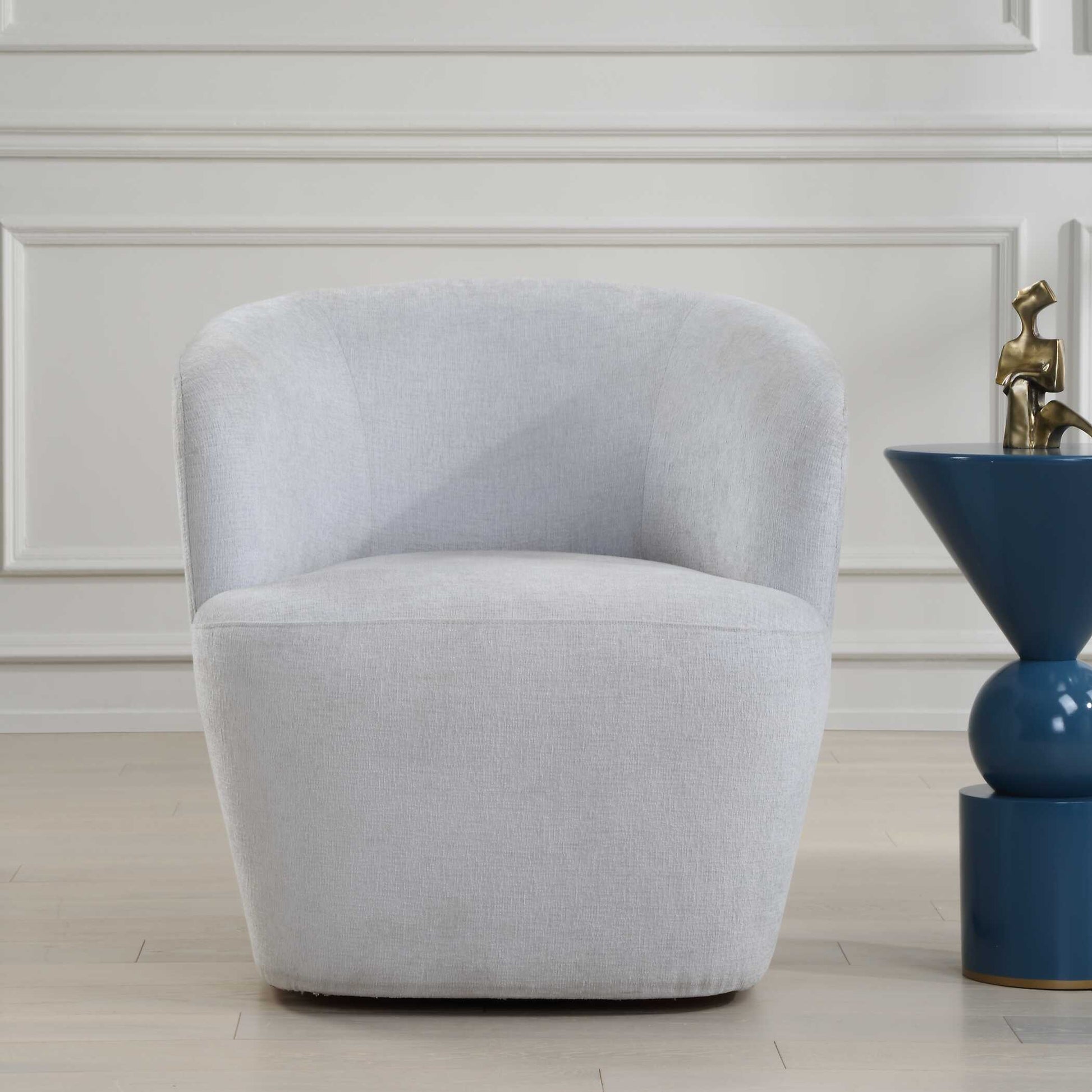 Uttermost Mist Barrel Swivel Chair