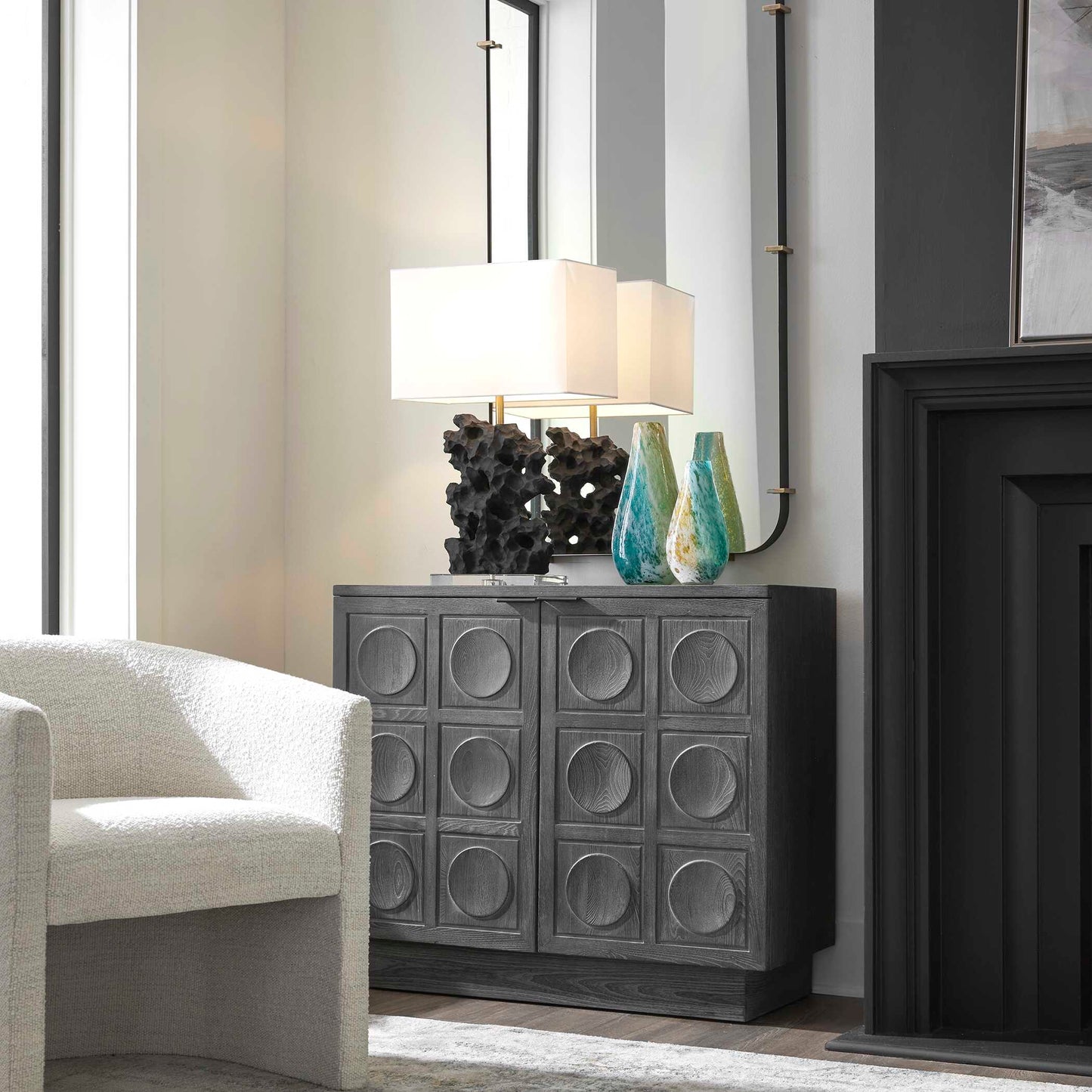 Uttermost Shelby 2 Door Ebony Stained Cabinet
