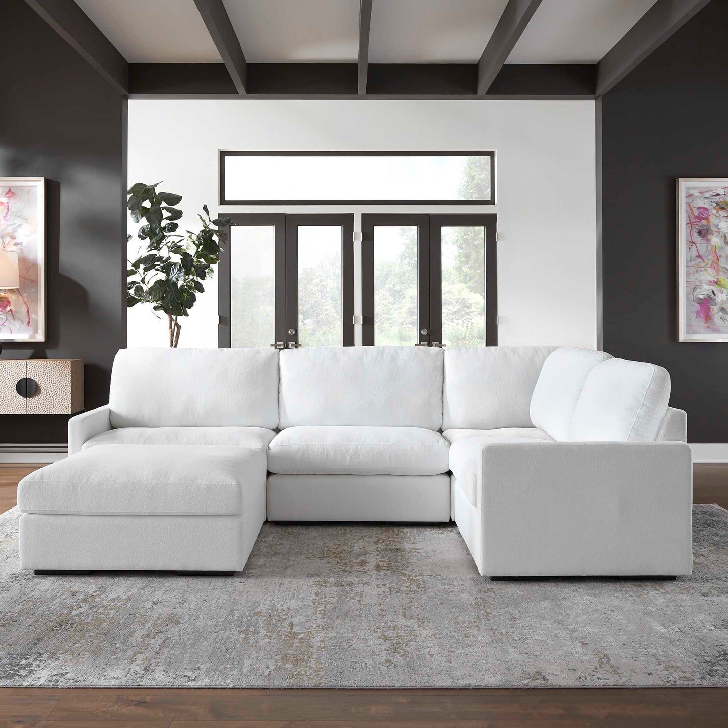 Uttermost Refuge Arctic White Sofa Ottoman