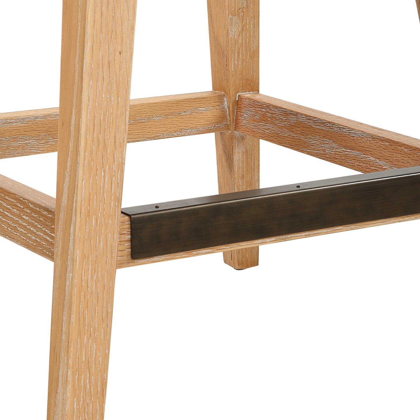 Uttermost Klismos Off-White Fabric Counter Stool