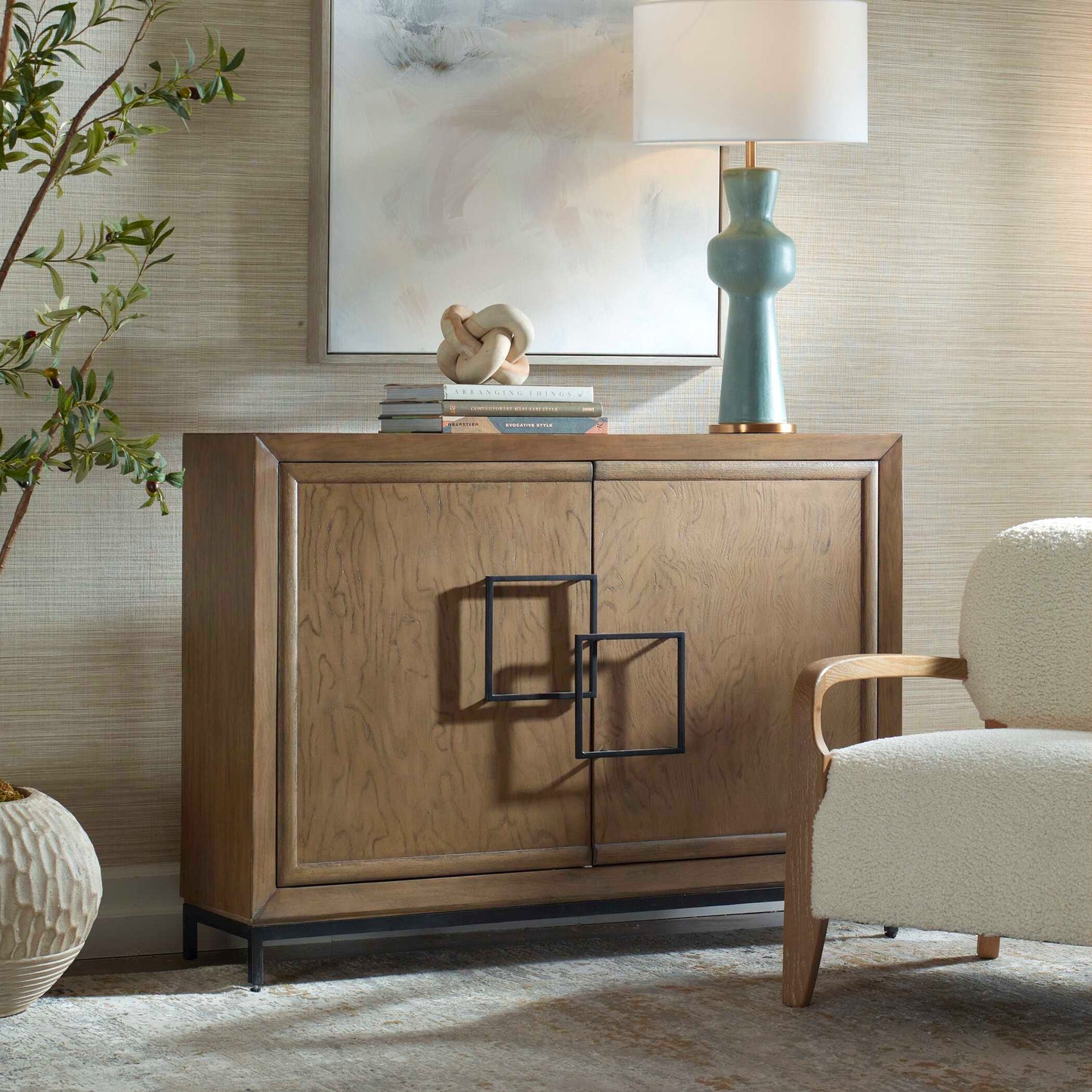 Uttermost Paltrow Burl 2 Door Cabinet