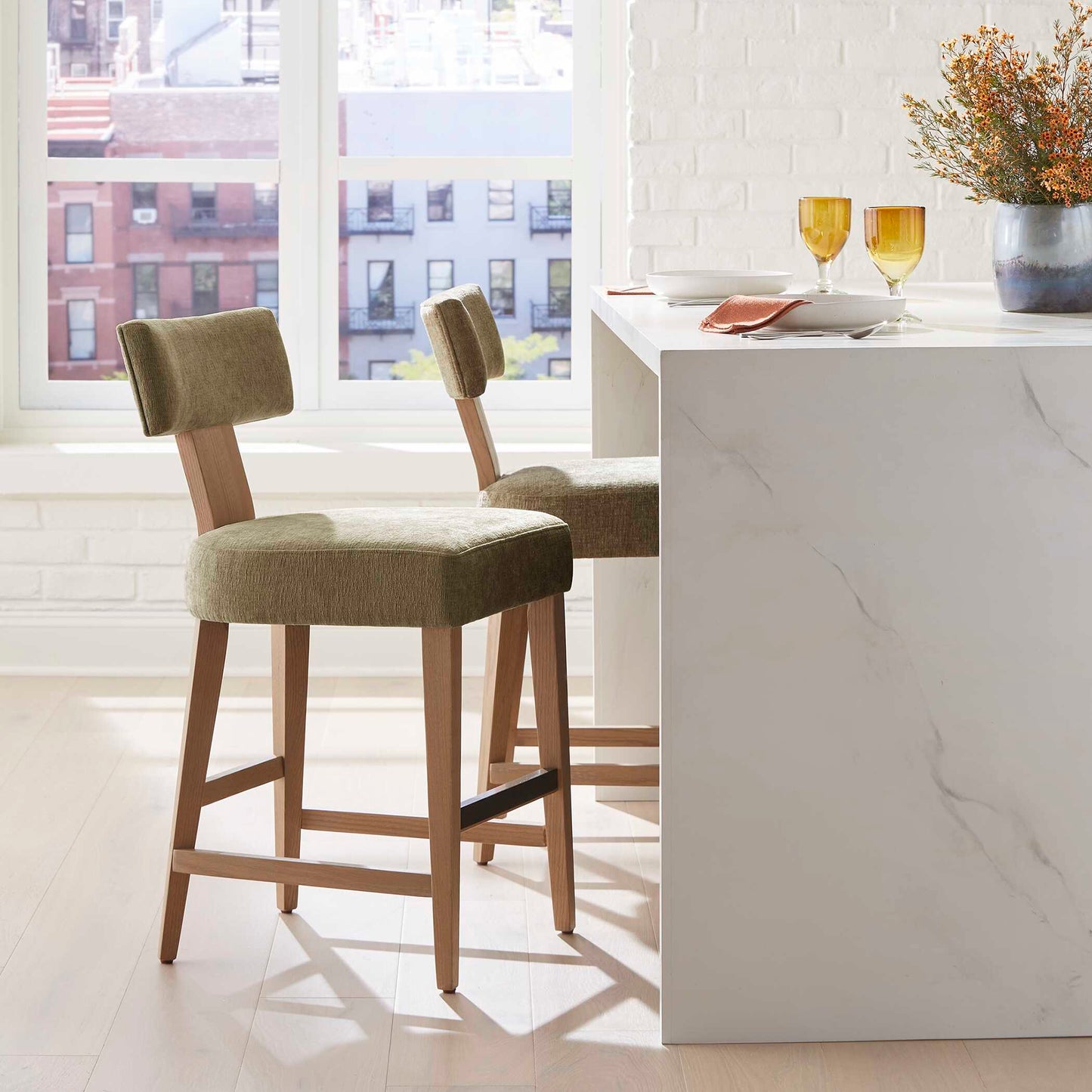 Uttermost Elysian Moss Counter Stool