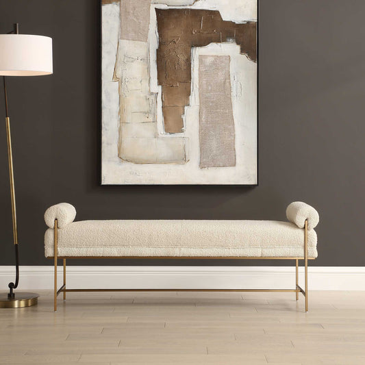 Uttermost Bolster Pearl White Bench