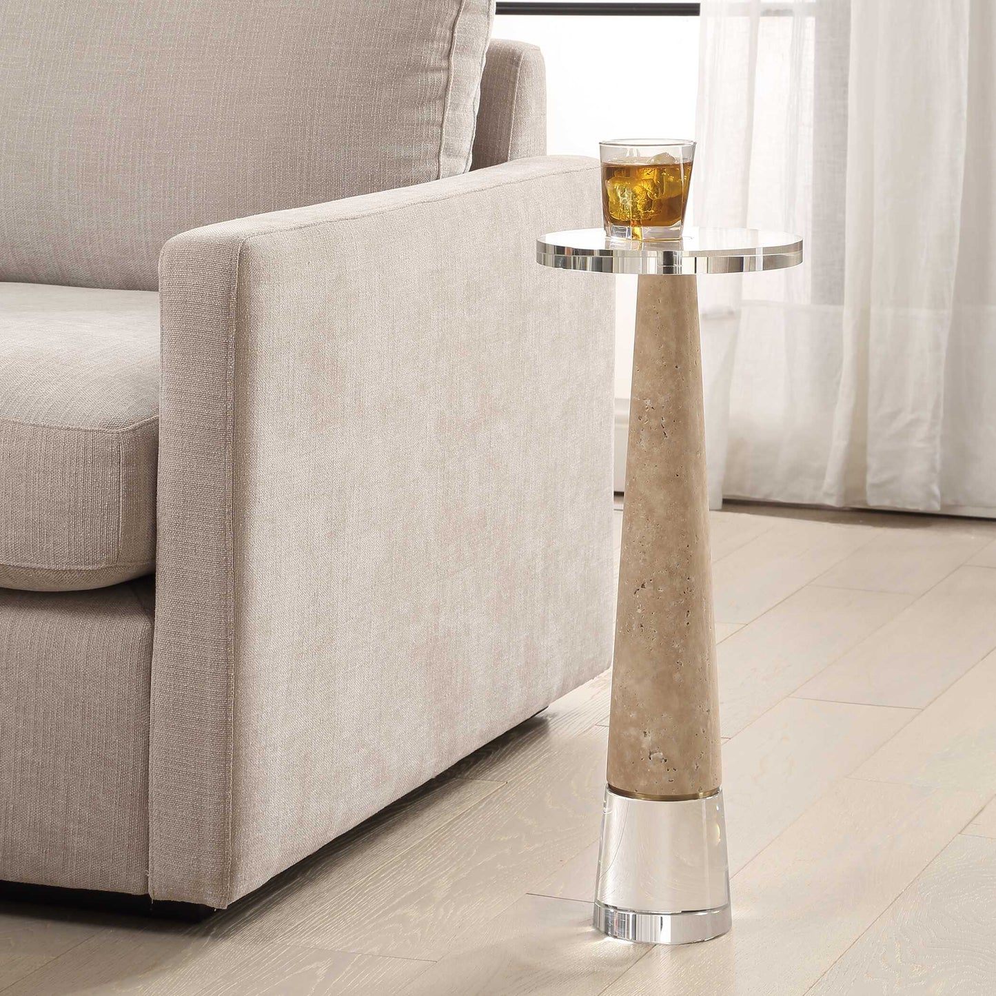 Uttermost Niari Travertine Drink Table