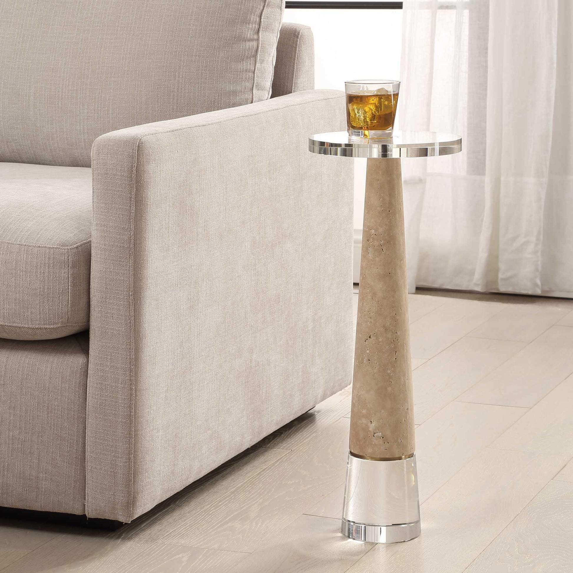 Uttermost Niari Travertine Drink Table