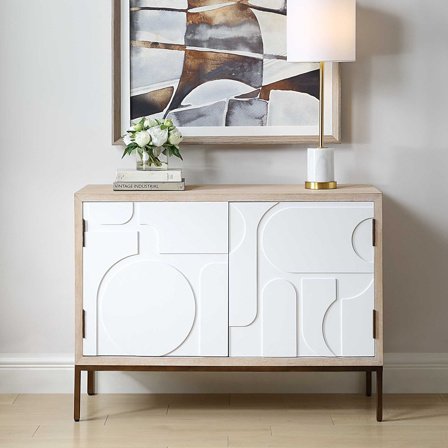 Uttermost Weimar 2 Door White Cabinet