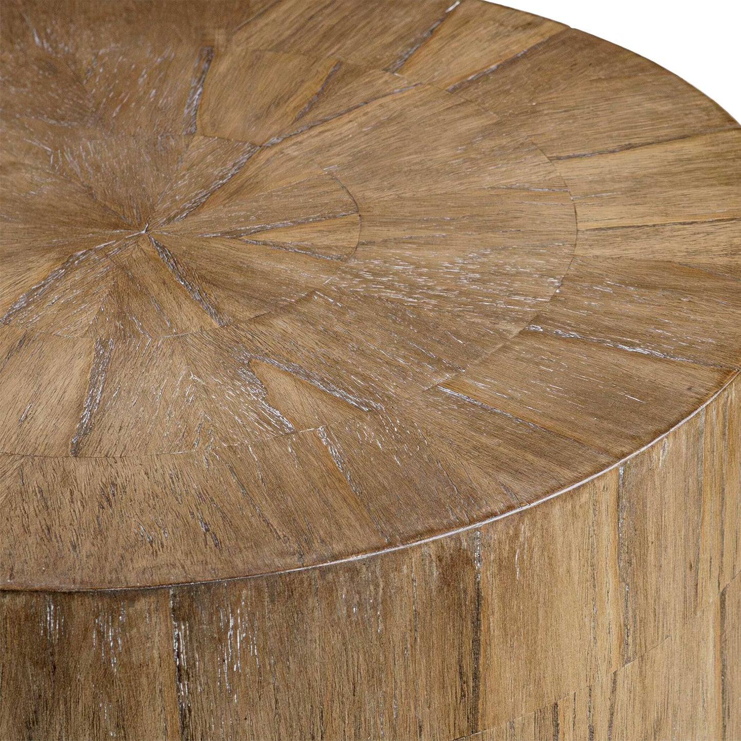 Uttermost Nevis Wood Cylinder Side Table